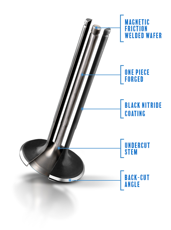 Supertech valve details – stem, head and tip close-ups